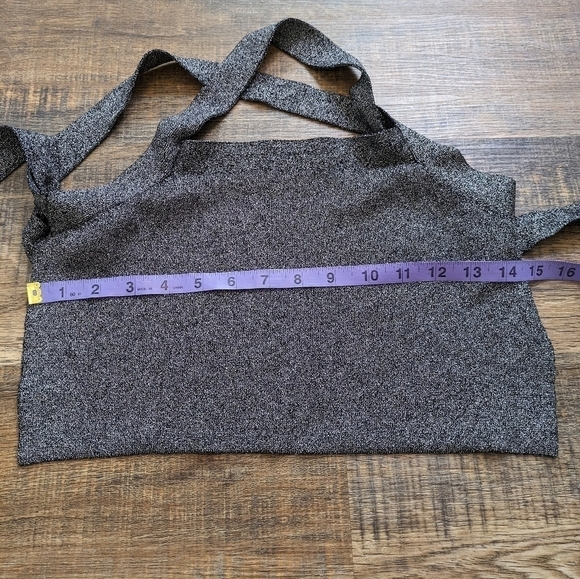 Aritzia Wilfred metallic cropped shirt silver - Picture 2 of 10